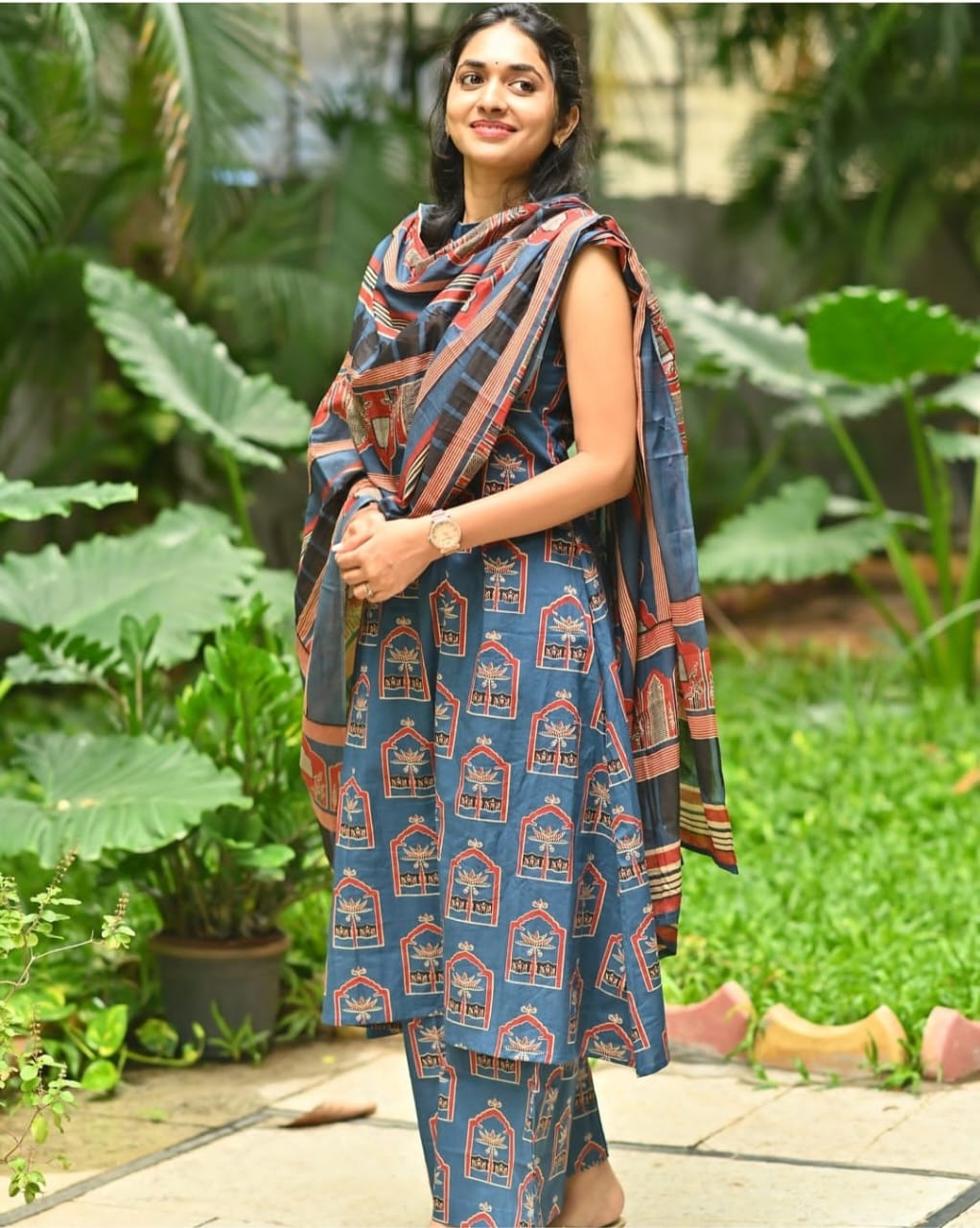 Stylish Printed A-Line Organic Cotton Suit|trending suits|Rubyzz Life Style