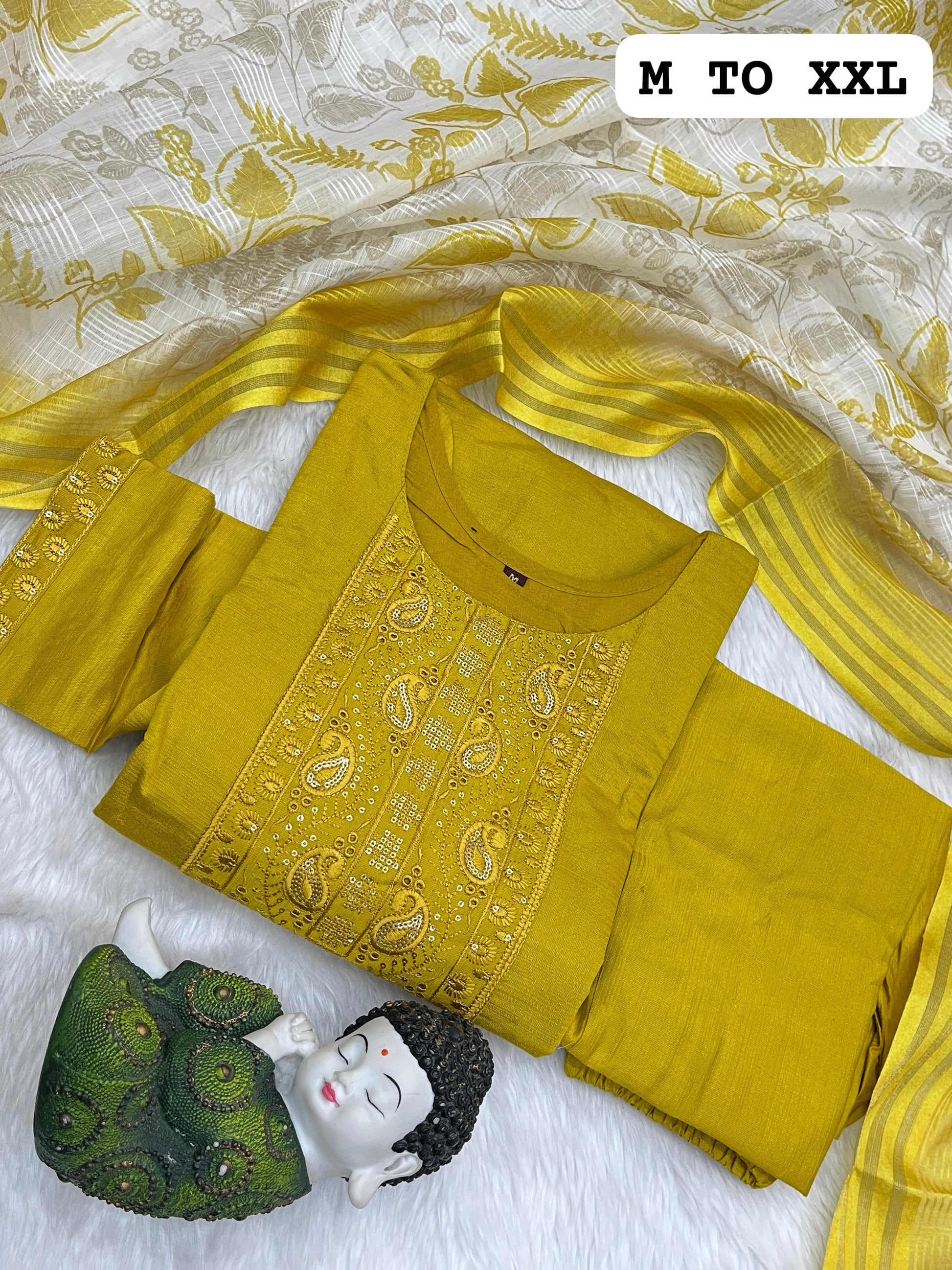 Kurta, Pant & Chanderi Digital Printed Dupatta Set_yellow|latest suit design|Rubyzz Life Style