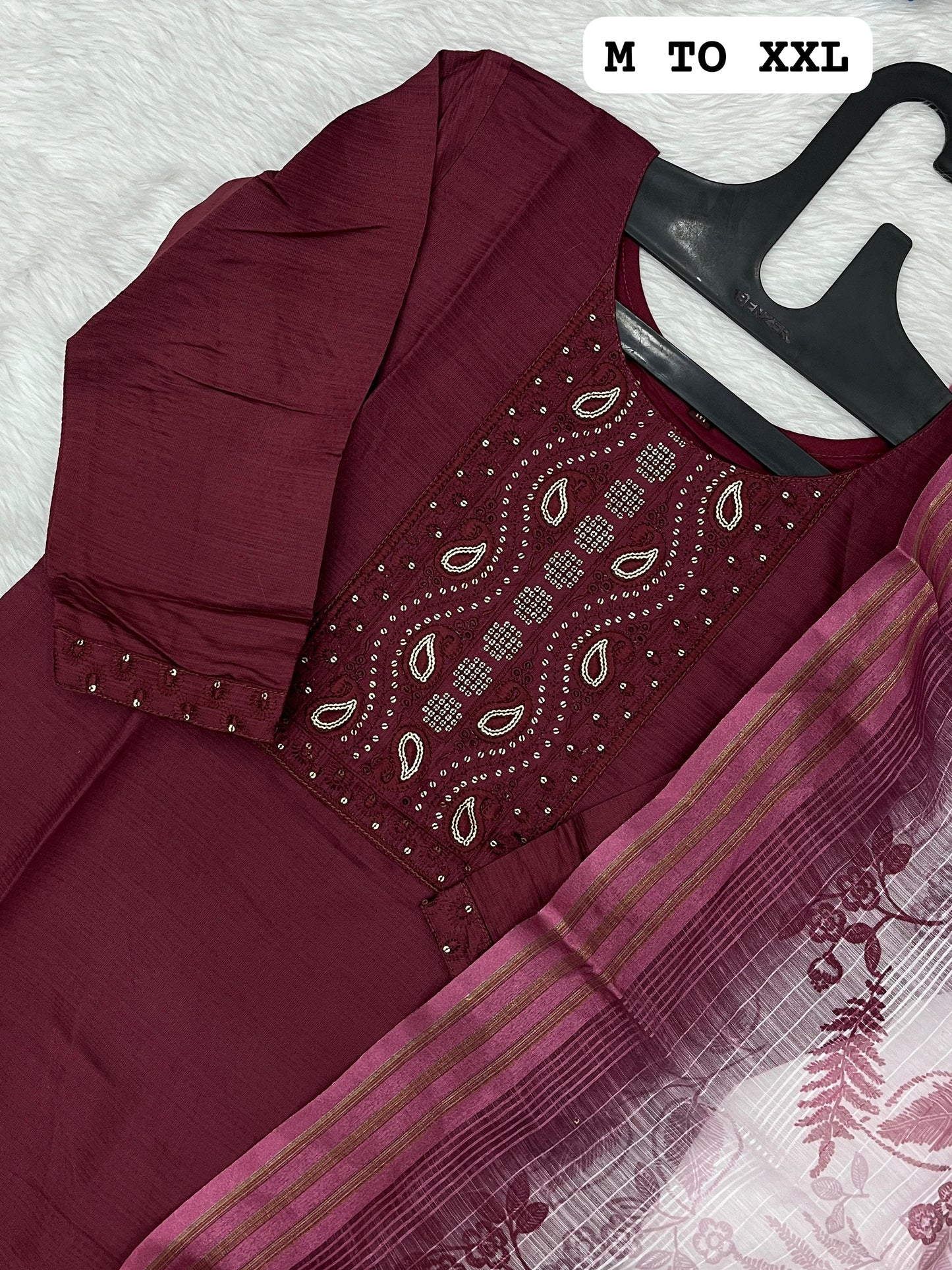 Kurta, Pant & Chanderi Digital Printed Dupatta Set_maroon|latest suit design|Rubyzz Life Style